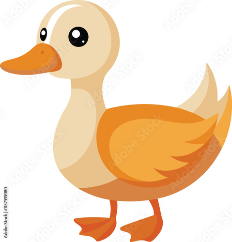 duck vector illustration. Vector illustration sweeming and standing pond birds isolated