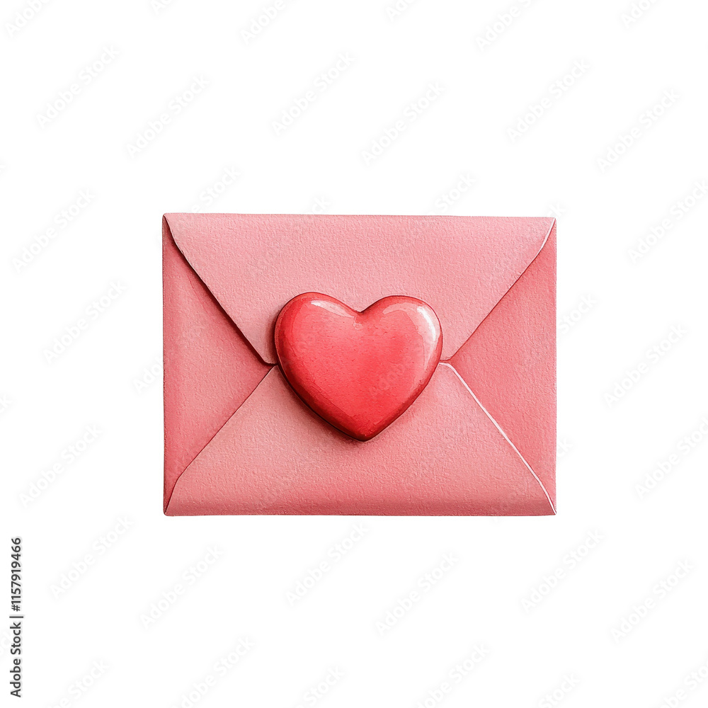 Pink Envelope with Heart for Love Letter Pink Envelope with Heart for Love Letter
