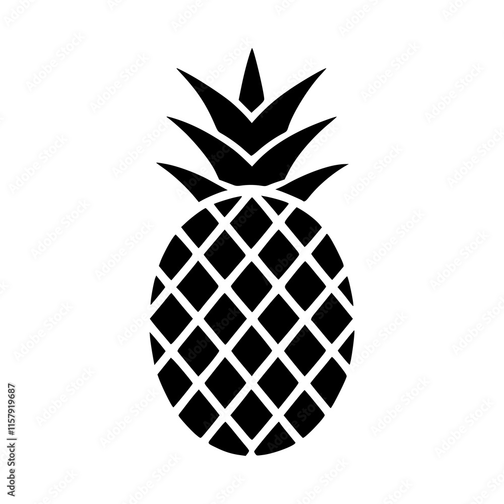 Obraz premium Iconic Black and White Pineapple - High-Quality Minimalist Art for Decor, Ads, and Digital Projects
