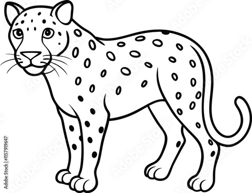 Jaguar outline and symbols. Dark level variety basic exquisite white foundation Leopard animal vector and silhouette