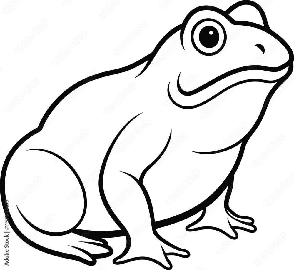 Obraz premium Frogs and toads set of different species in different poses. Different kinds of frogs. Black vector silhouettes