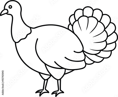 Turkey bird silhouette in black. Set of turkeys silhouette isolated for Thanksgiving Day. 