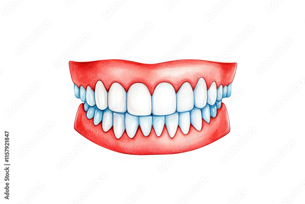 Colorful Illustration of Healthy Smiling Teeth Colorful Illustration of Healthy Smiling Teeth