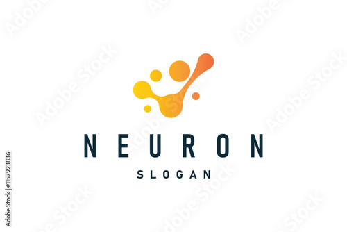 Neuron Logo, Neuron Nerve or Seaweed Vector Abstract Molecule Design, Template Illustration