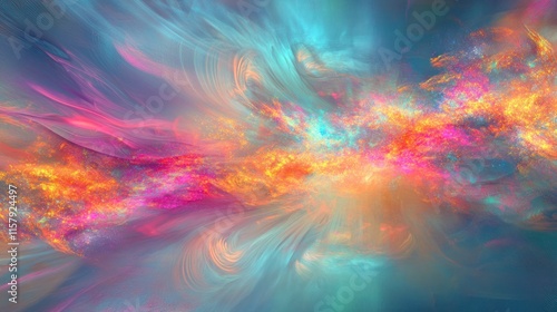 Wallpaper Mural Abstract vibrant cosmic nebula, swirling colorful energy, fiery clouds. Torontodigital.ca