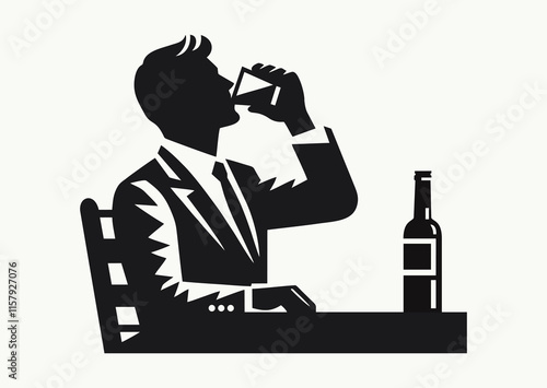 A man drinks an alcoholic beverage