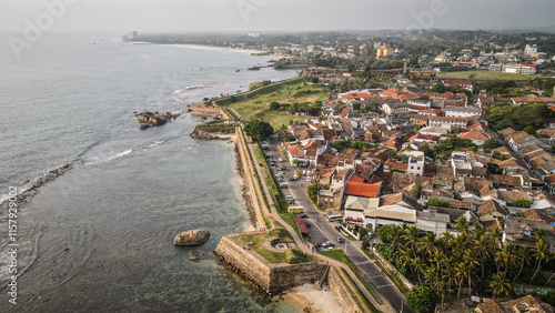 The aerial view of Galle in Sri Lanka