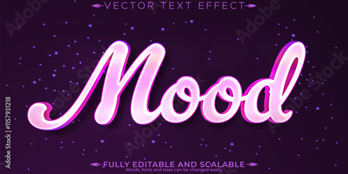 Pink editable text effect, editable mood and love text style