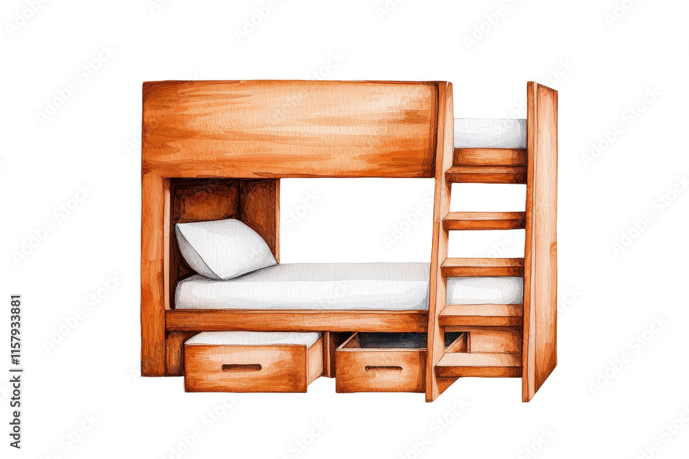 Wooden Bunk Bed with Storage and Stairs Wooden Bunk Bed with Storage and Stairs