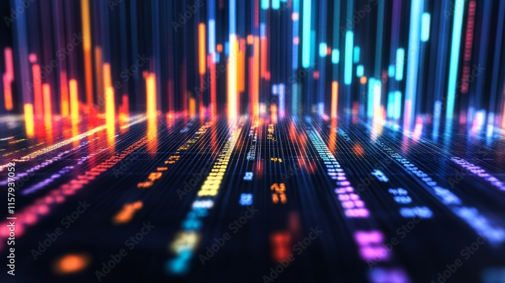 Vibrant Data Lines in Dim Light Vibrant Data Lines in Dim Light