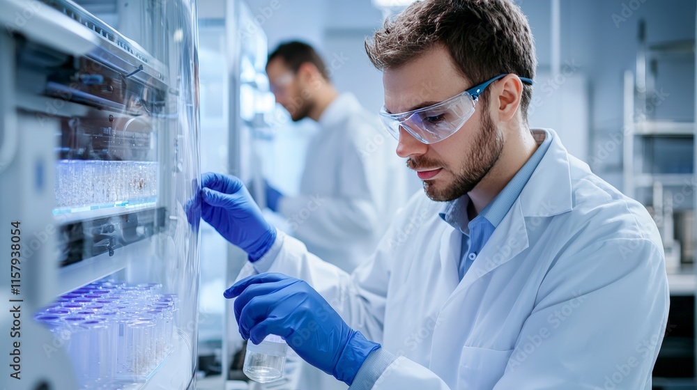 Scientist Works in Modern Laboratory Setting