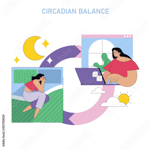 Sleepmaxxing. Flat Vector Illustration