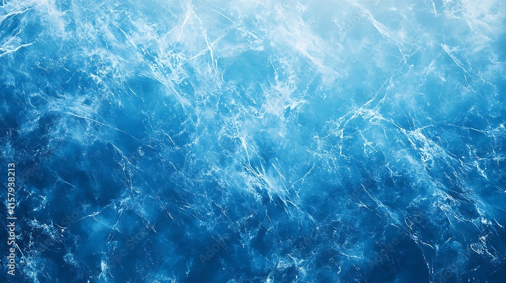Obraz premium Soft blue marble background with light white veins, giving a cool and calming minimalist vibe