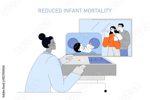 Causes Affecting Human Longevity. Flat Vector Illustration