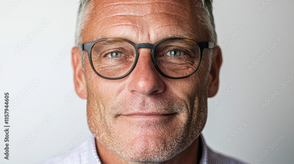 Confident Middle-Aged Man in Professional Portrait Confident Middle-Aged Man in Professional Portrait
