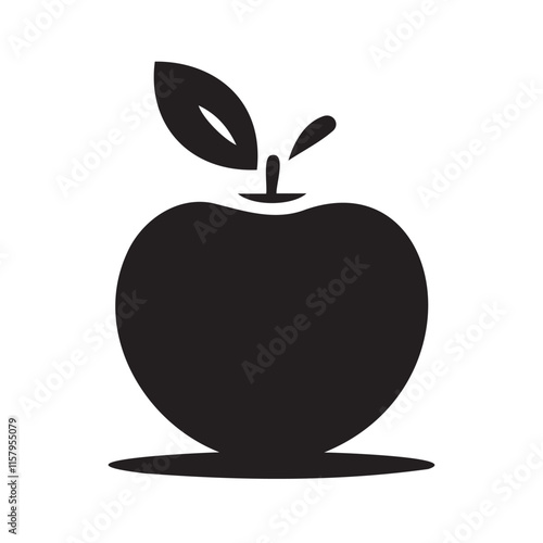 green apple on black