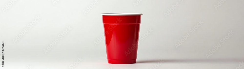 Red plastic cup on a white isolated background Red plastic cup on a white isolated background
