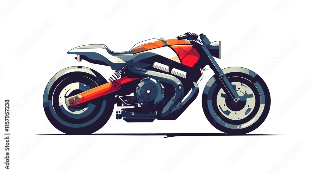 Stylish motorcycle with modern design, white isolate background Stylish motorcycle with modern design, white isolate background