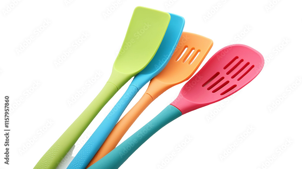Mixing Spatula Set for Smooth Stirring - Isolated on White Background Mixing Spatula Set for Smooth Stirring - Isolated on White Background