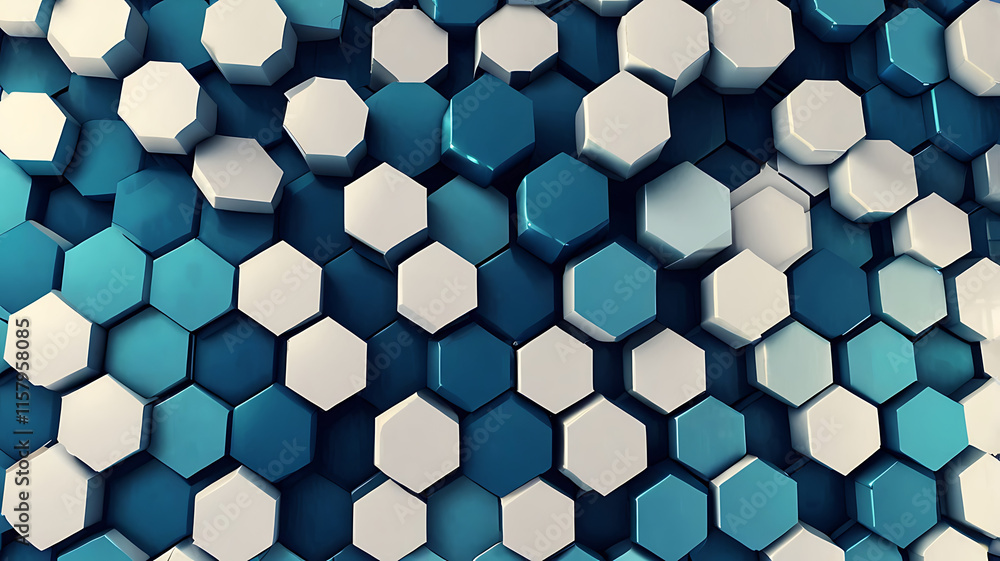 Abstract blue and white hexagon background. Futuristic digital hi-technology banner. Healthcare background. Vector Abstract blue and white hexagon background. Futuristic digital hi-technology banner. Healthcare background. Vector