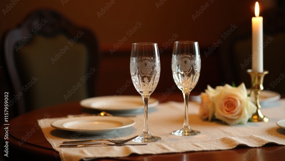 Two glass on a table Two glass on a table