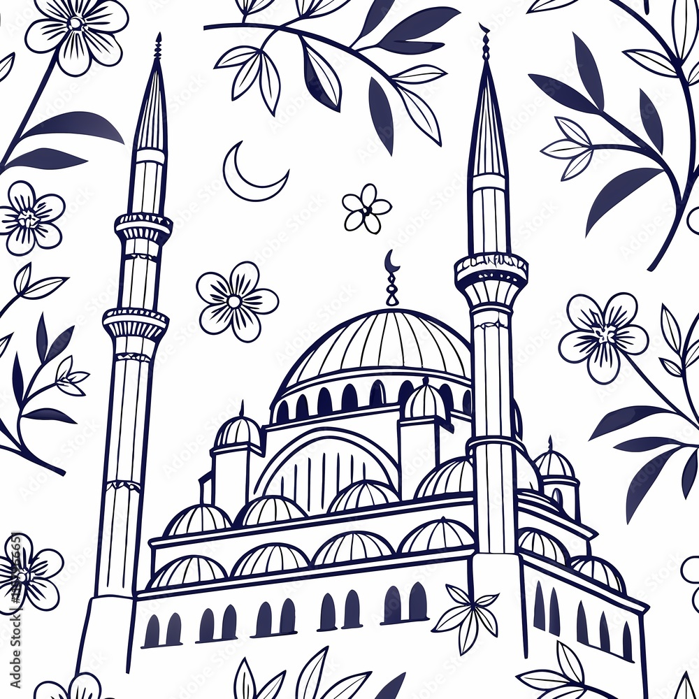 Fototapeta premium illustration of mosque