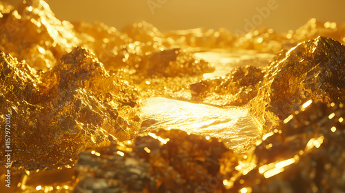 Signifies exploration, extraction, and processing of gold-bearing ores. Auriferous. Illustration