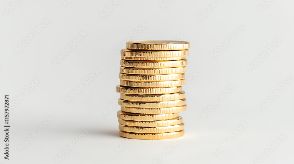 stack of shiny gold coins arranged neatly, symbolizing wealth and prosperity stack of shiny gold coins arranged neatly, symbolizing wealth and prosperity