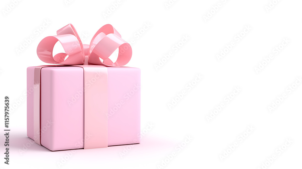 Fototapeta premium pink gift box with ribbon, perfect for celebrations and special occasions