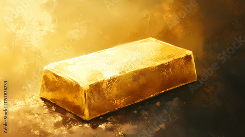 Lingot d'or. Auriferous. Illustration