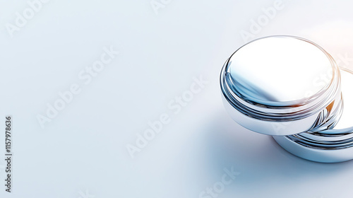 shiny, metallic button with smooth surface, ideal for quick access photo