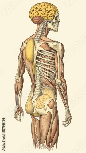 Detailed Anatomical Illustration of the Human Musculoskeletal System