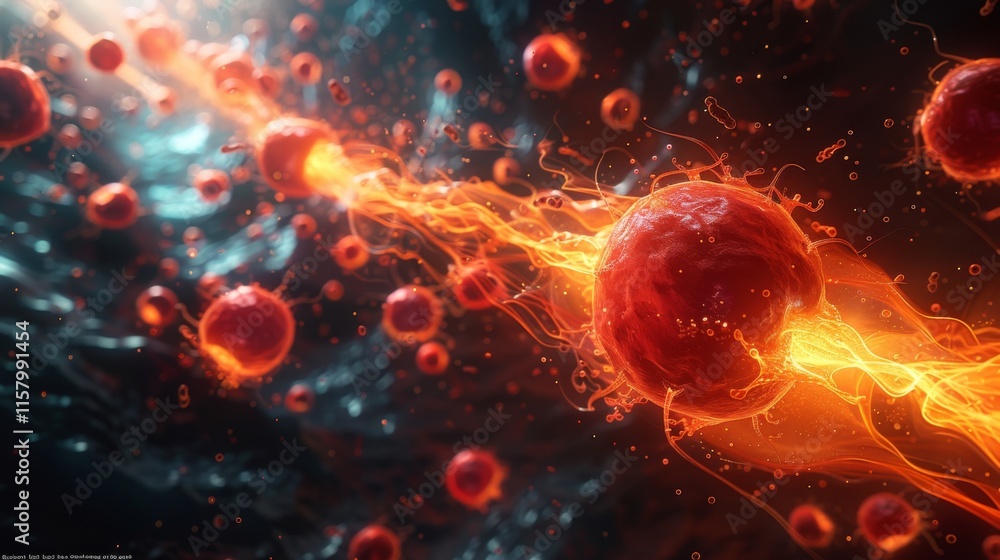 Obraz premium Illustrate the effects of viral-induced inflammation on cholesterol metabolism and