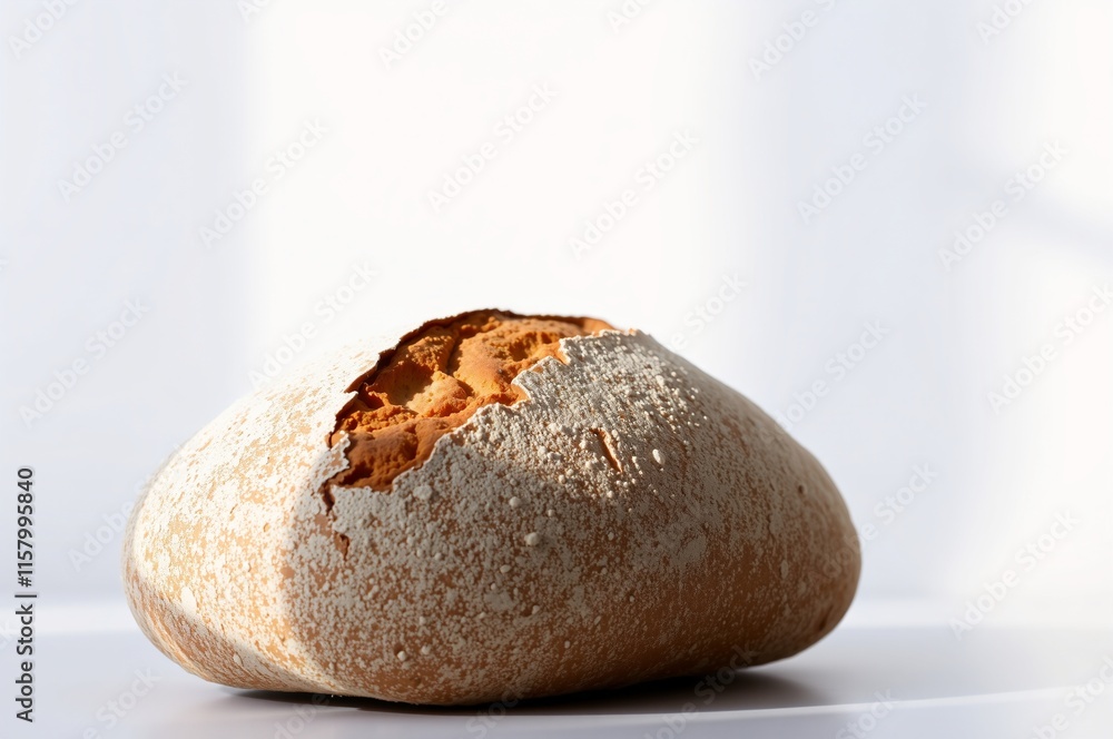 Artisan Bread Loaf with Crusty Texture and Natural Cracks Artisan Bread Loaf with Crusty Texture and Natural Cracks