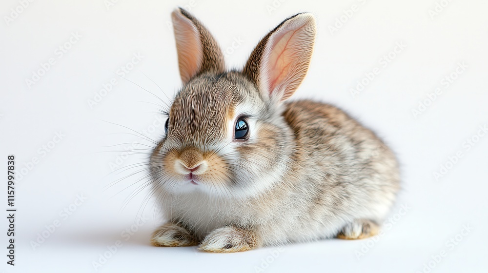 Fototapeta premium a close up of a white rabbit photo isolated on a white background white rabbit