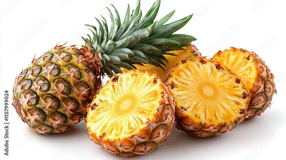 a close up photo of a pineapple isolated on a white background pineapple a close up photo of a pineapple isolated on a white background pineapple