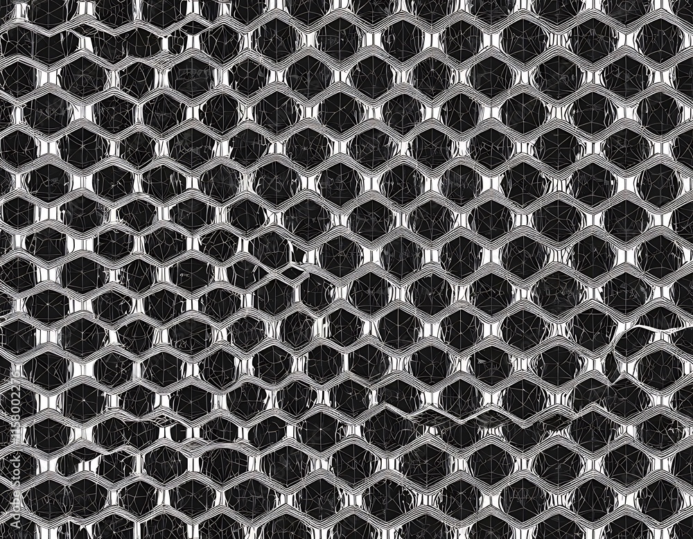 Abstract Hexagonal Grid Pattern Black And White Design Abstract Hexagonal Grid Pattern Black And White Design