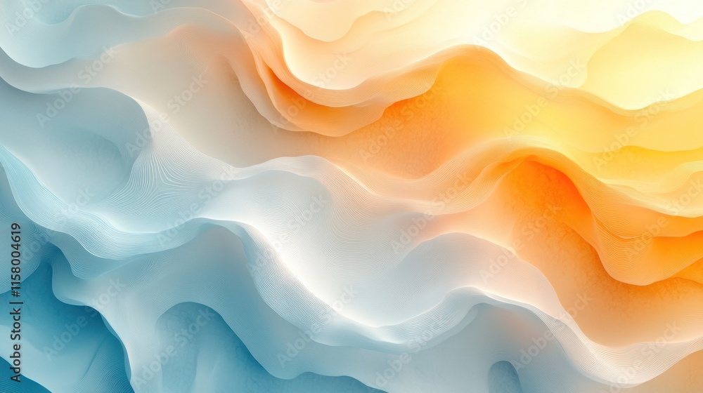 Fototapeta premium Abstract waves in soft colors create a serene and modern background.