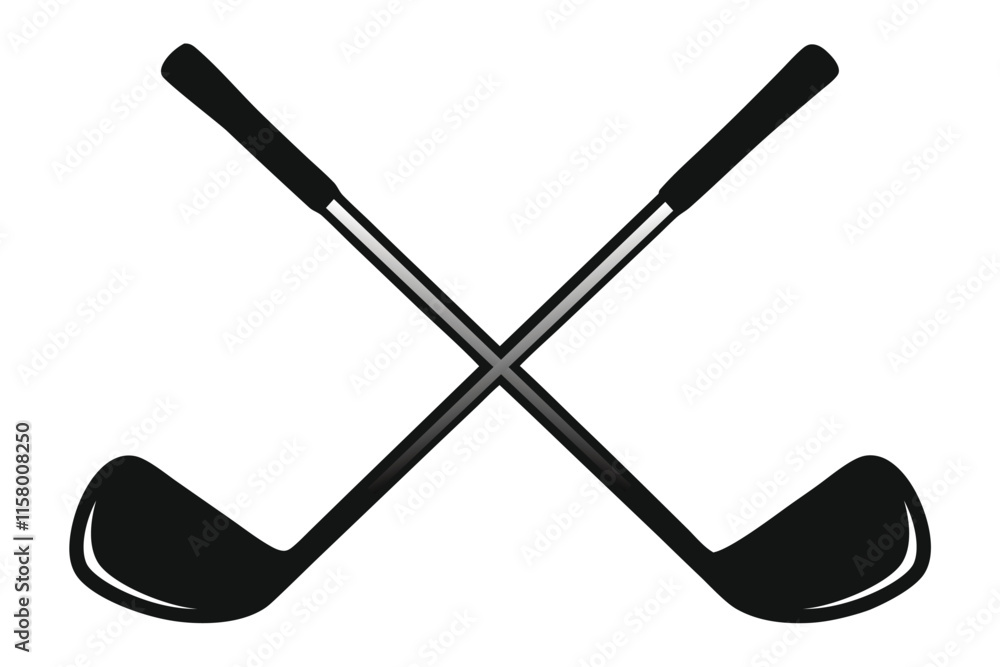 Golf stick vector art silhouette icon vector isolated on white background. silhouette golf stick vector icon. Golf stick vector art silhouette icon vector isolated on white background. silhouette golf stick vector icon.