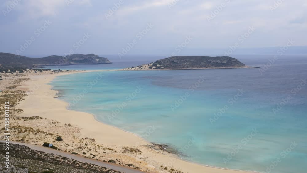 Elafonisos island and Simos beach with turquoise water in the south of Greece Elafonisos island and Simos beach with turquoise water in the south of Greece