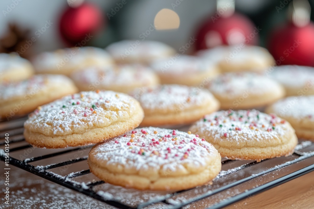 Baking holiday cookies on a cooling rack in a cozy kitchen setting festive and delicious treats Baking holiday cookies on a cooling rack in a cozy kitchen setting festive and delicious treats