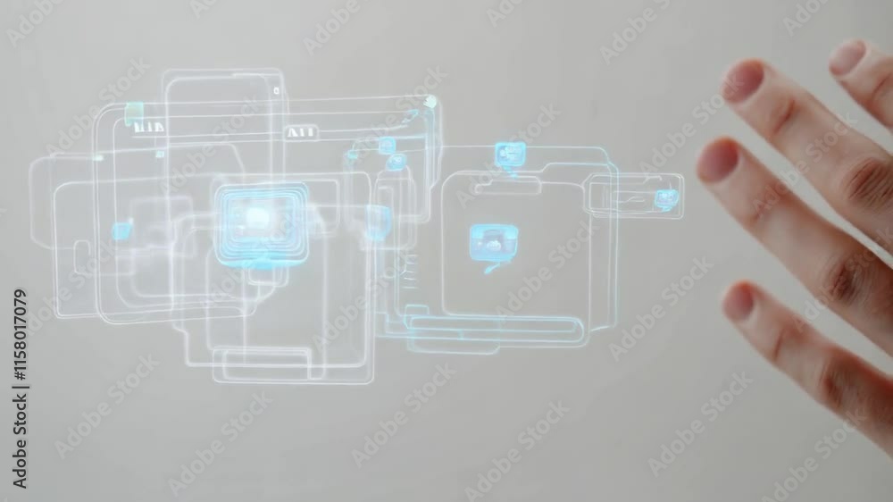 Digital Interaction: Hand Interacting with Holographic Interface Digital Interaction: Hand Interacting with Holographic Interface