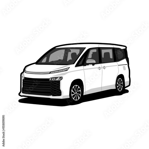 luxury mpv car model premium cartoon