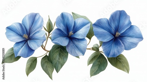 Wallpaper Mural illustration of a starflowers isolated on a white background starflowers Torontodigital.ca