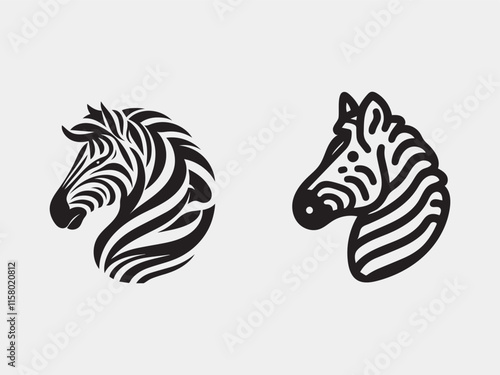 Wallpaper Mural Zebra Head logo or modern line icon. Vector line art design featuring bold outlines. Graphical collection of zebra isolated on black background for tattoo vector illustration of isolated zebras head  Torontodigital.ca