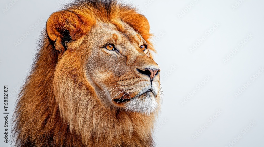 Fototapeta premium lion close up stock image isolated on a white background lion