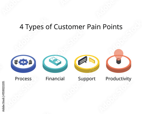 type of Customer Pain Points from process, financial, support, productivity 