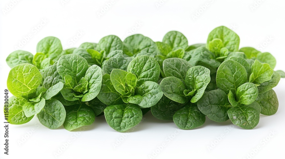 Fototapeta premium spinach close up stock image isolated on a white background spinach