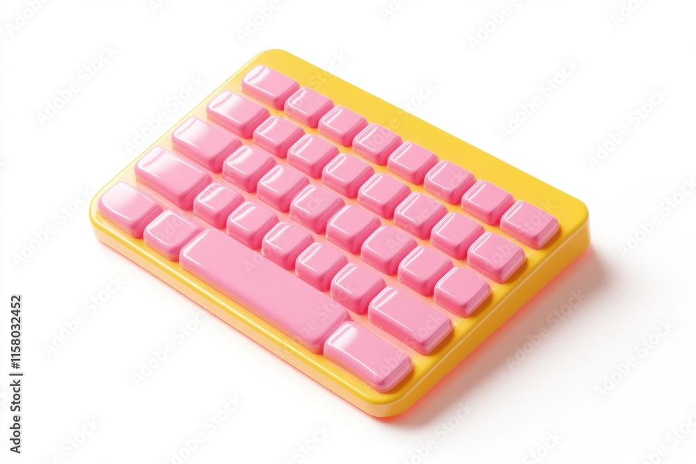 3D pink keyboard key Yellow web button illustration on white background Cart icon for fast shopping marketing use 3D interface icon 3D pink keyboard key Yellow web button illustration on white background Cart icon for fast shopping marketing use 3D interface icon