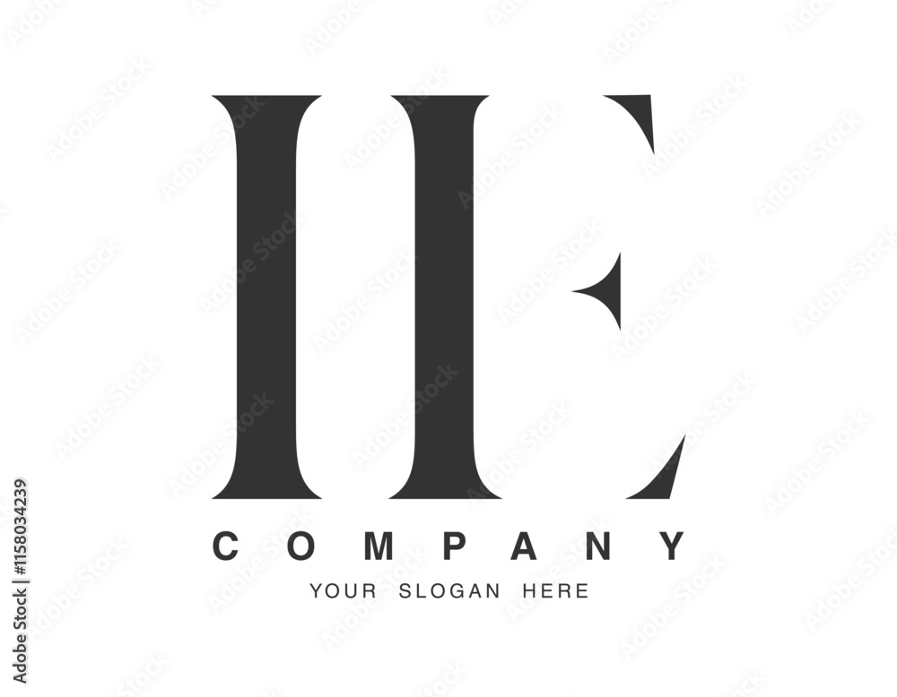 IE logo design. Initial letter i and e serif font style. Creative classic company name typography. Trendy logotype or identity. IE logo design. Initial letter i and e serif font style. Creative classic company name typography. Trendy logotype or identity.
